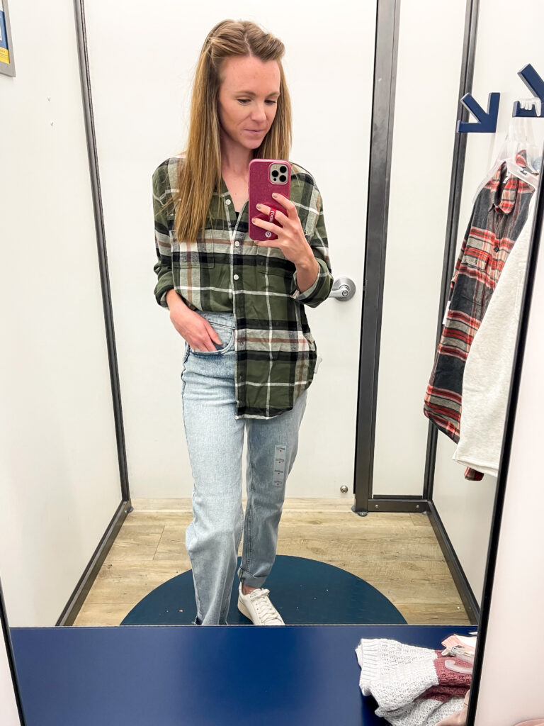 Old Navy Flannel and lightwash jeans outfit